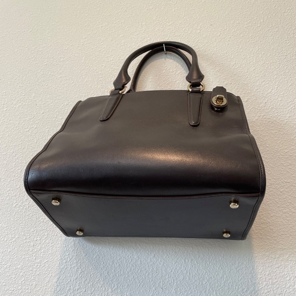 Coach Satchel in brown Leather with gold-tone hardware - Picture 3 of 6